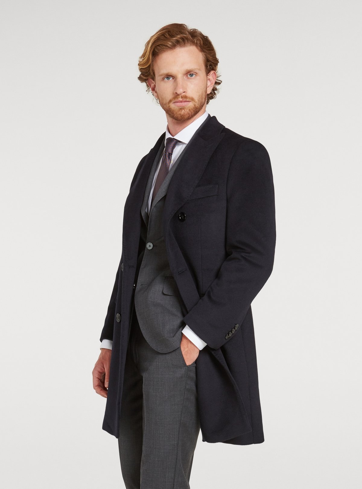 Manteau croisé en cachemire