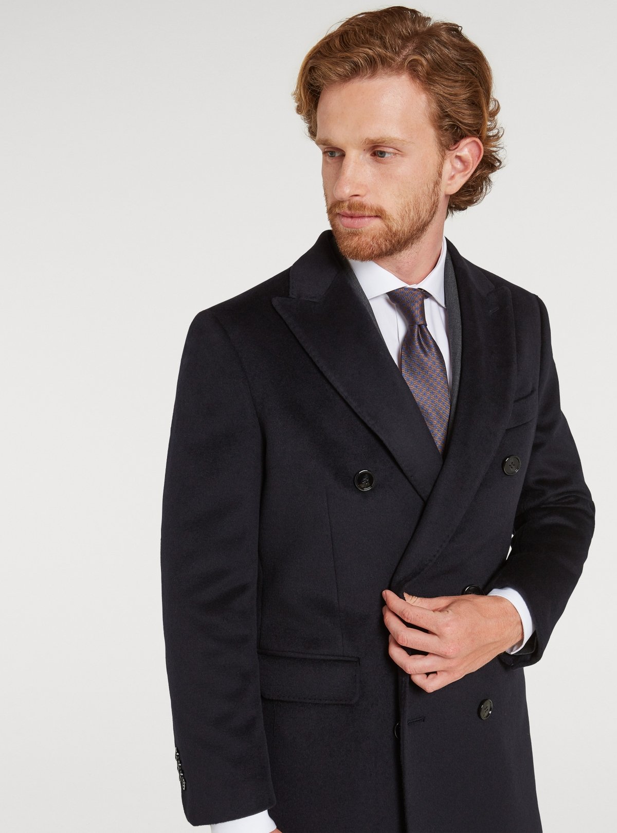Manteau croisé en cachemire