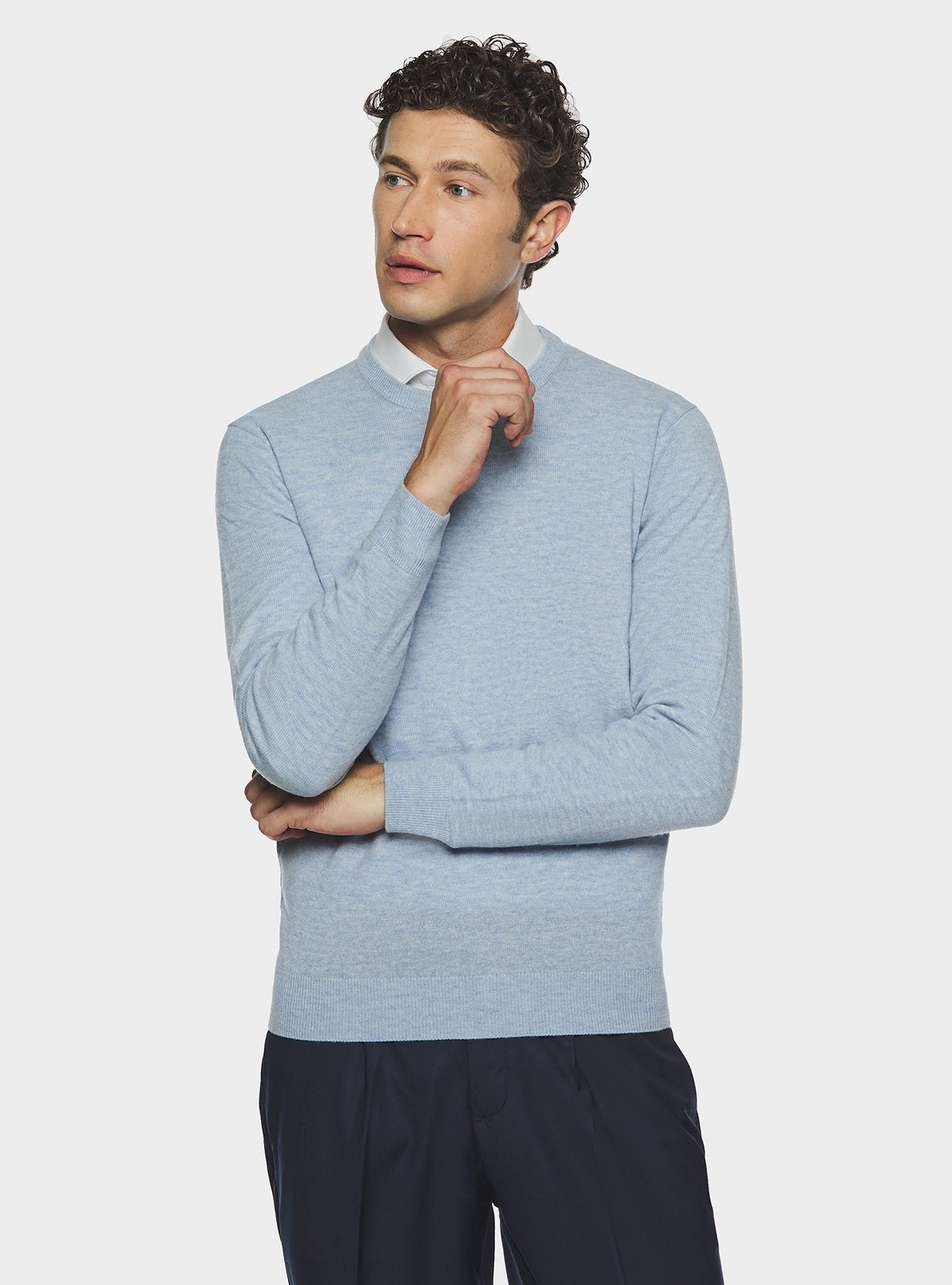 Pull col rond en laine cachemire