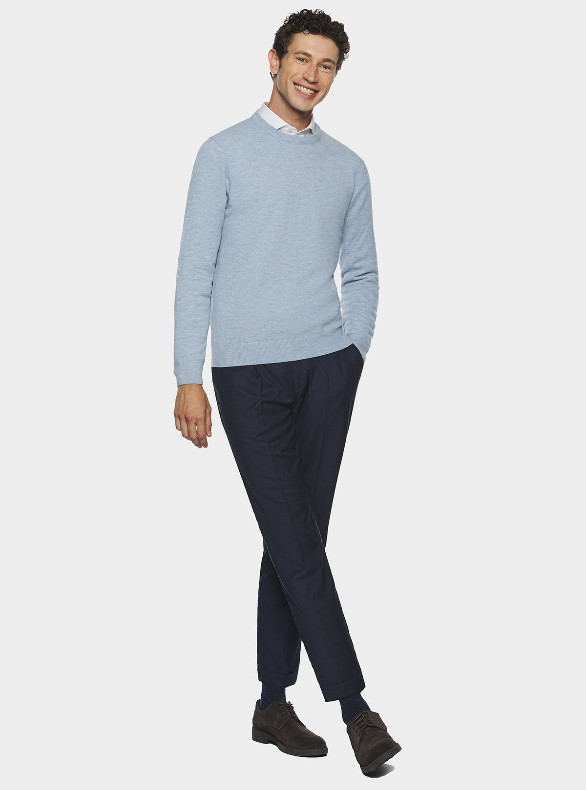 Pull col rond en laine cachemire