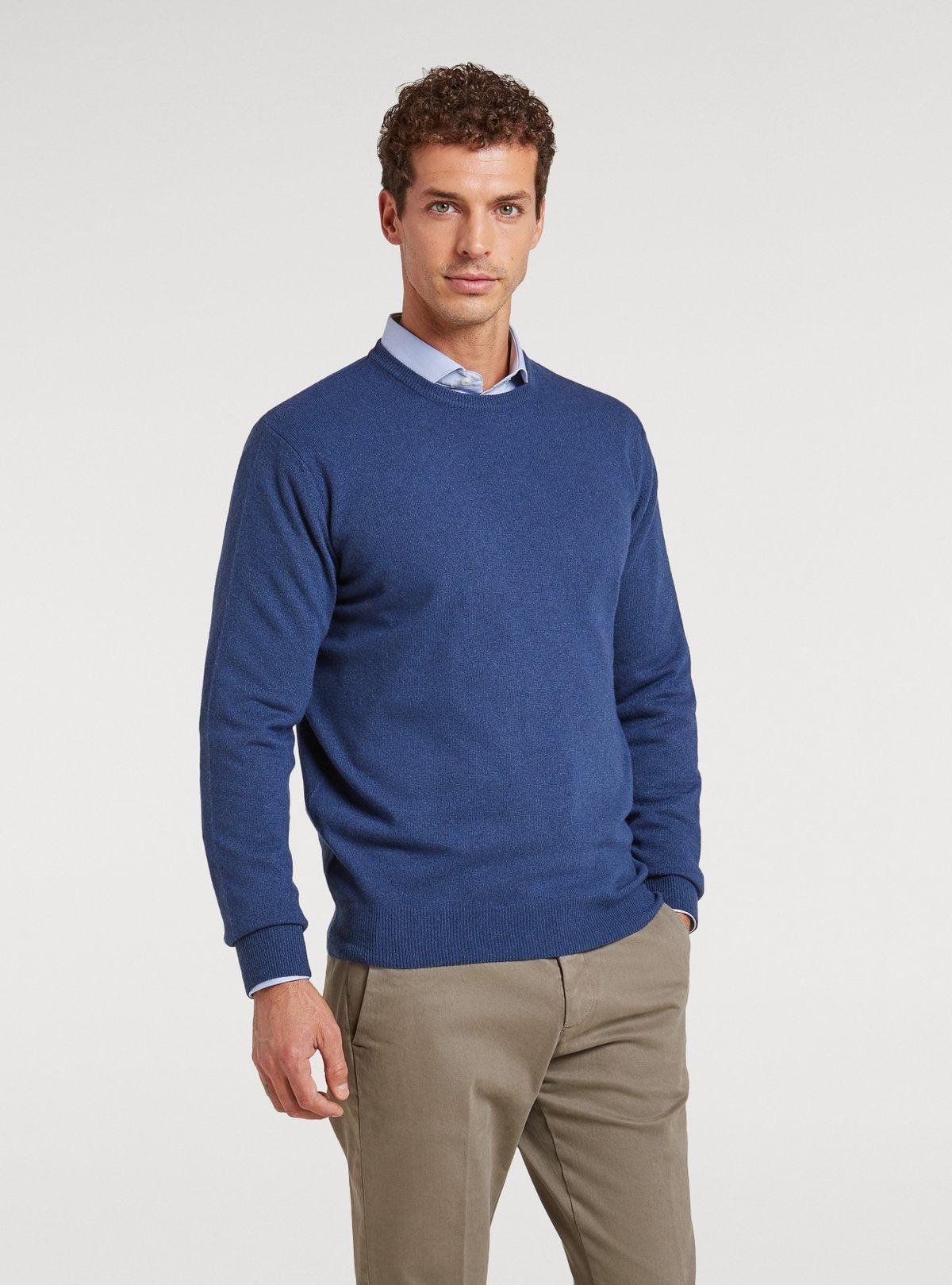 Pull col rond en laine cachemire