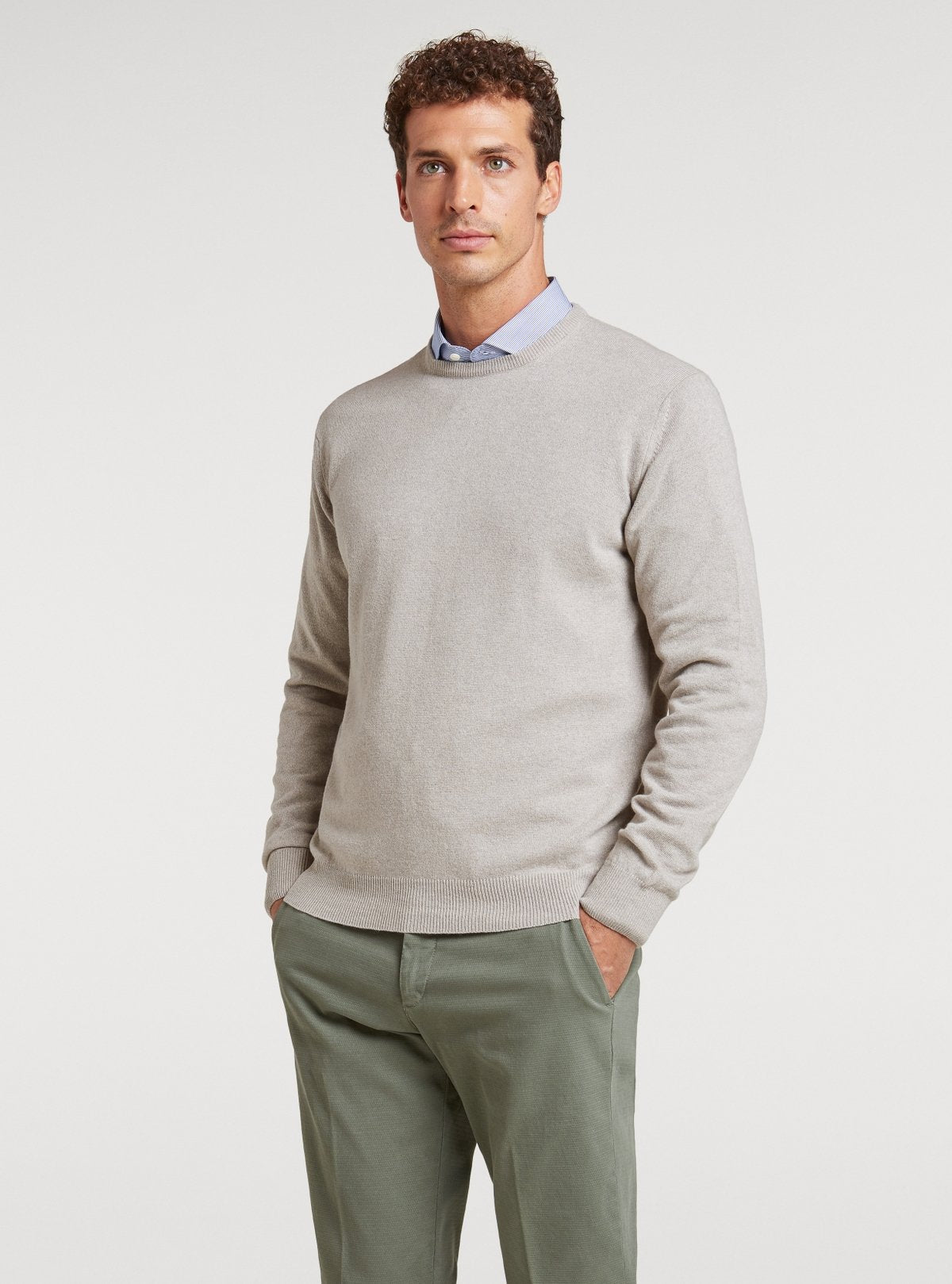Pull col rond en laine cachemire