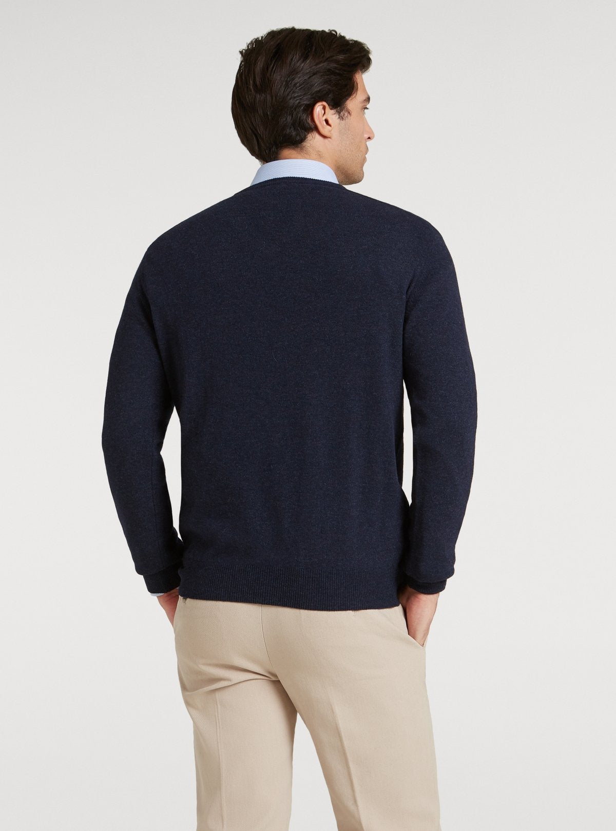 Pull col V en laine et cachemire