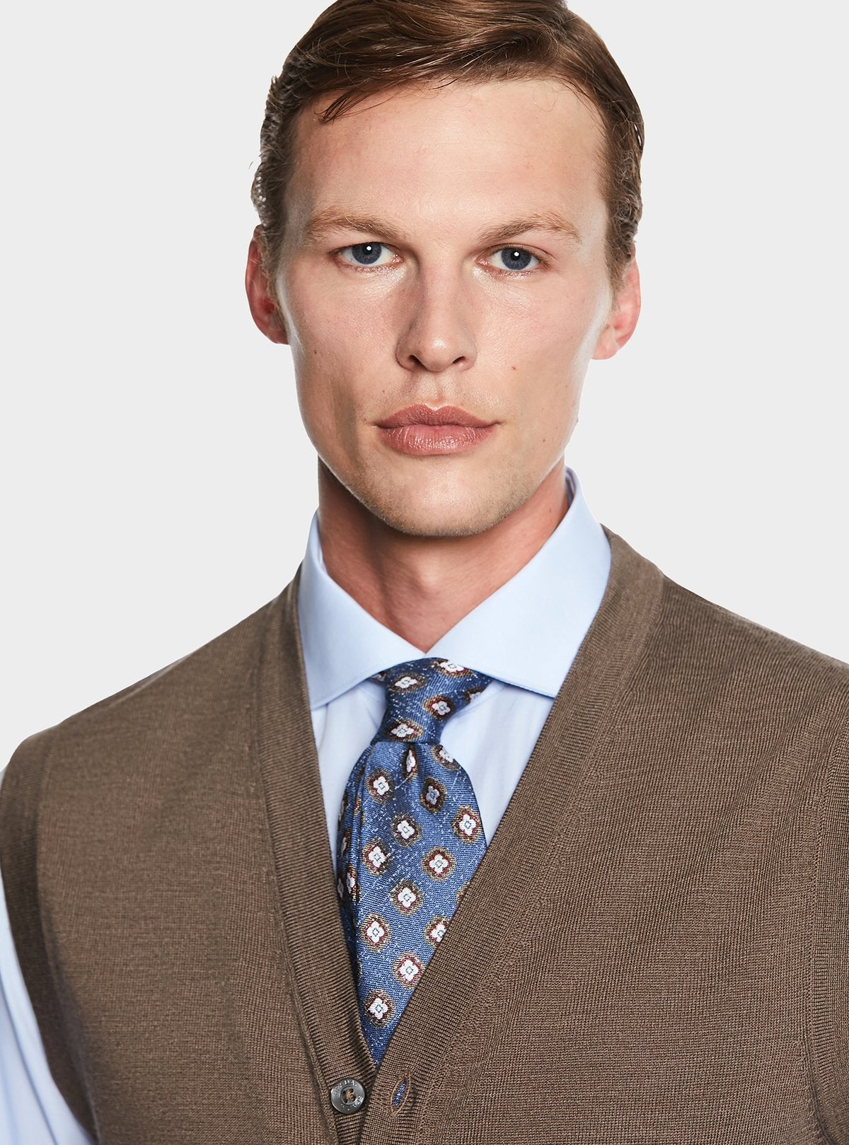 Gilet boutonné en laine mérinos