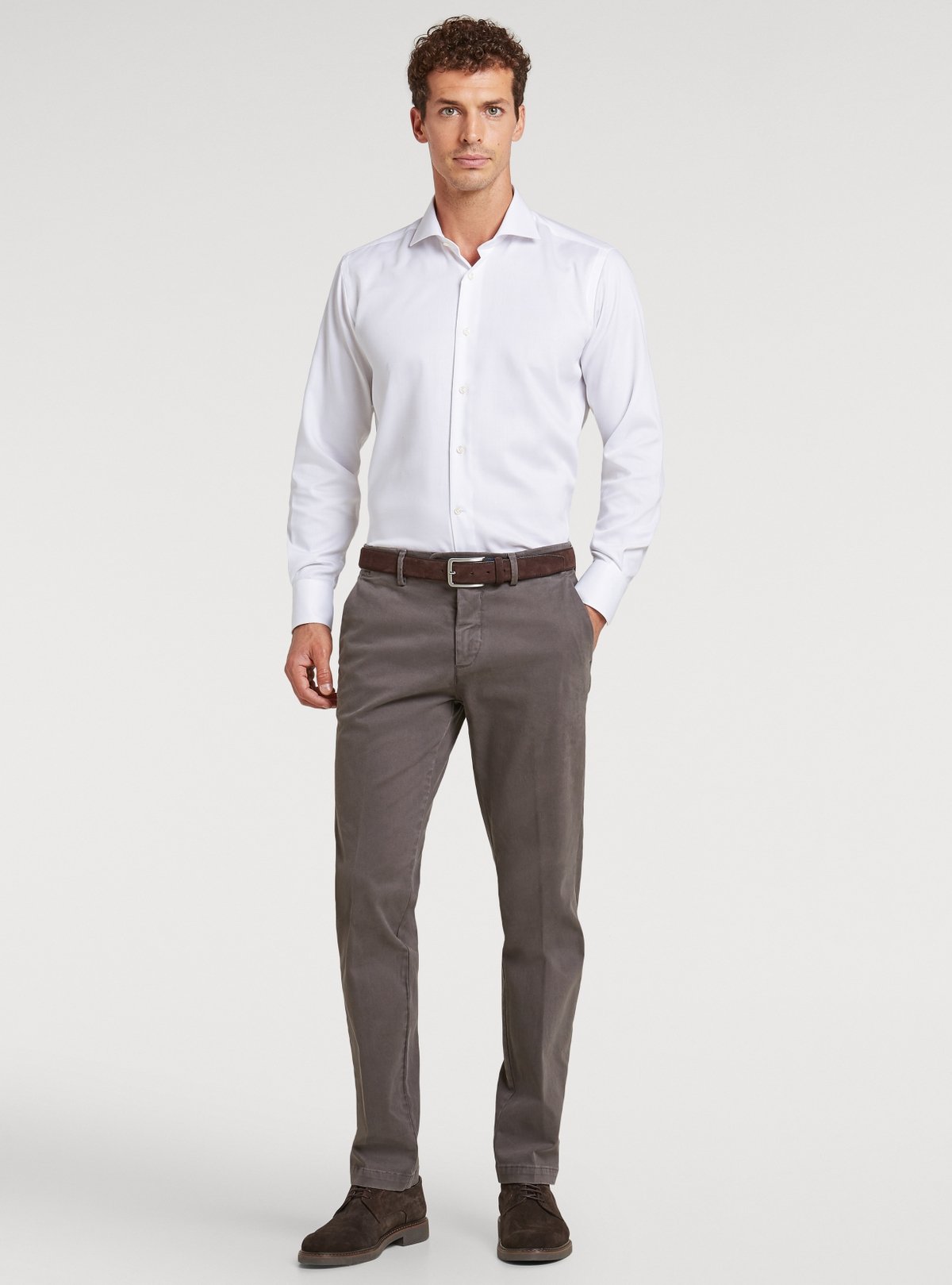 Pantalon chino en coton avec poche américaine