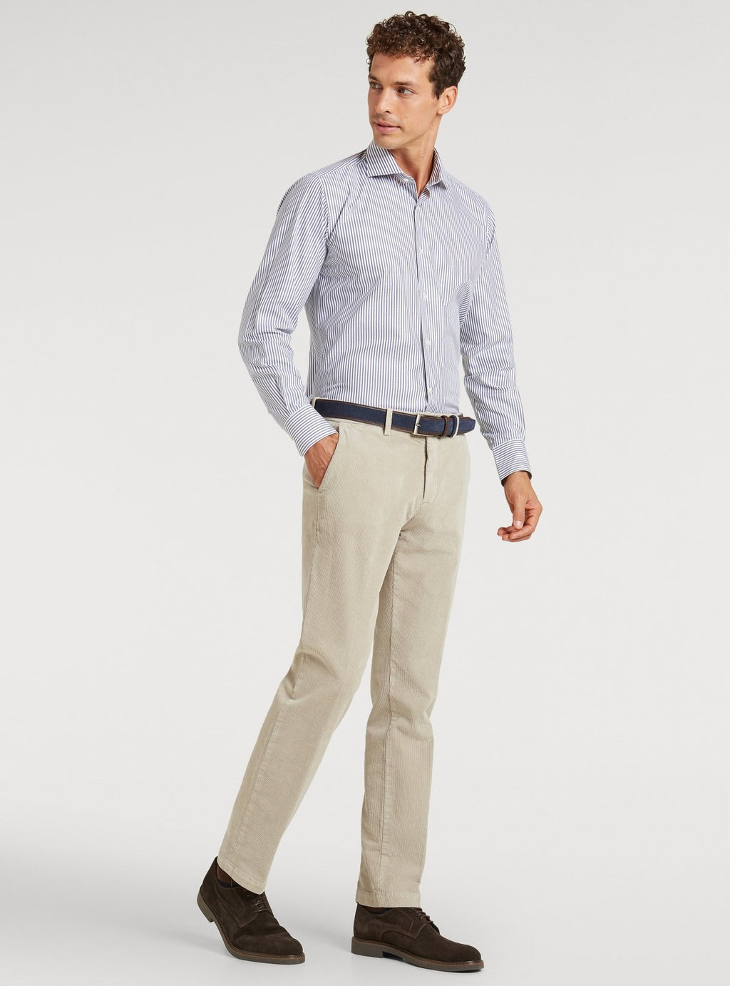 Pantalon chino en velours côtelé avec poche américaine