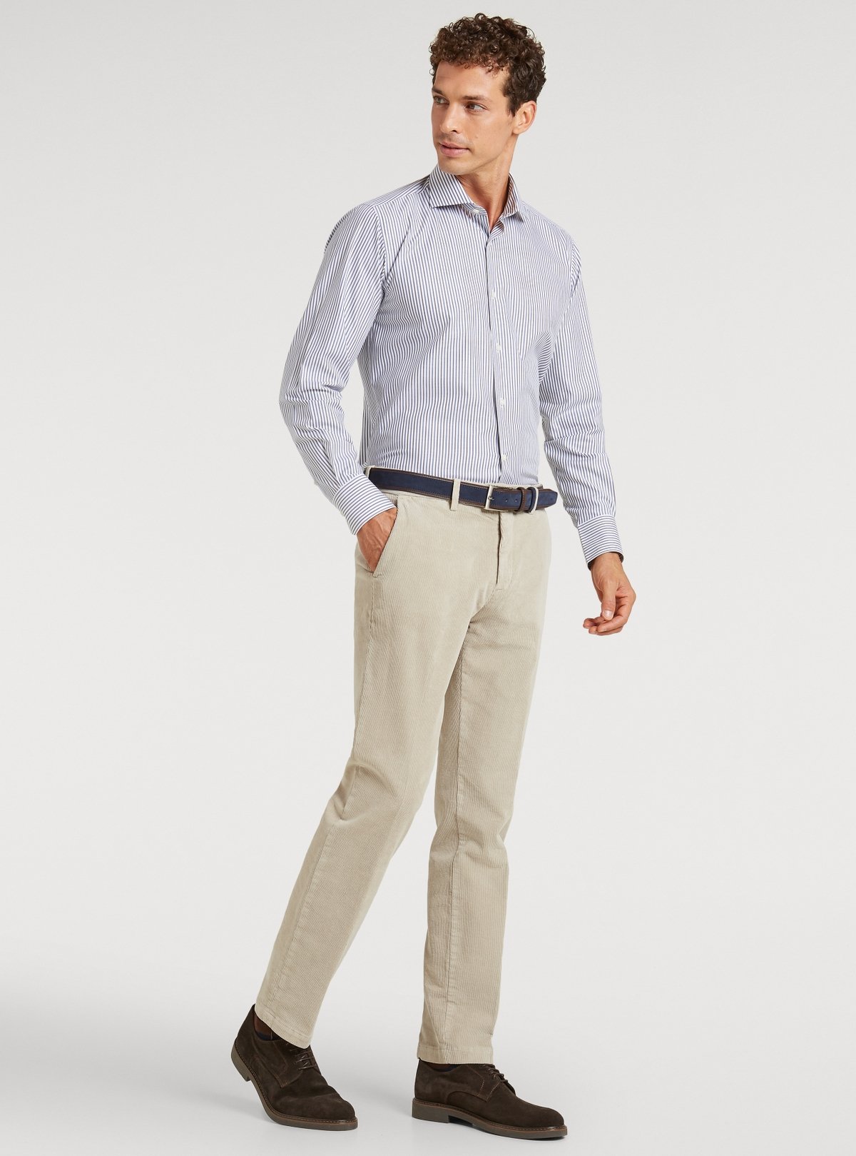 Pantalon chino en velours côtelé avec poche américaine