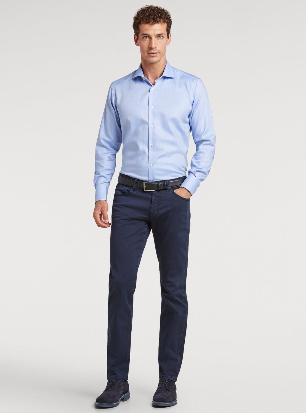 Pantalon 5 poches en gabardine de coton