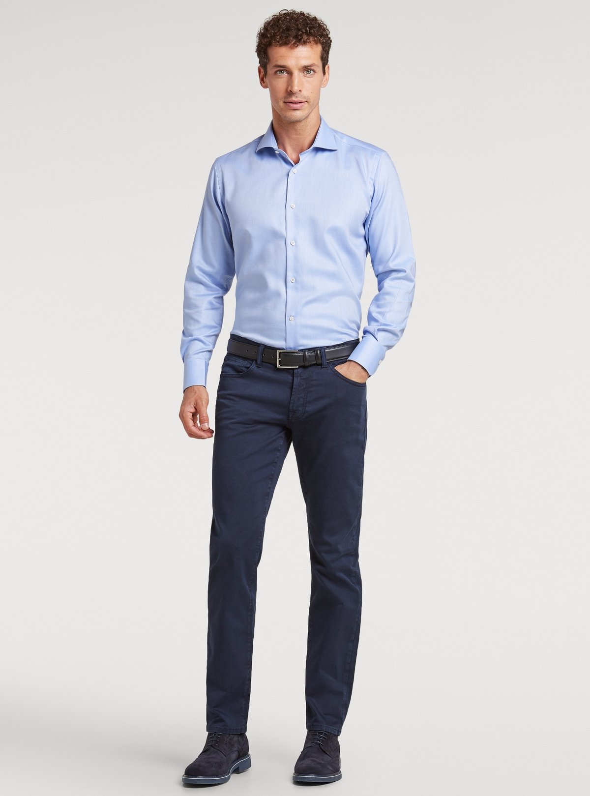 Pantalon 5 poches en gabardine de coton