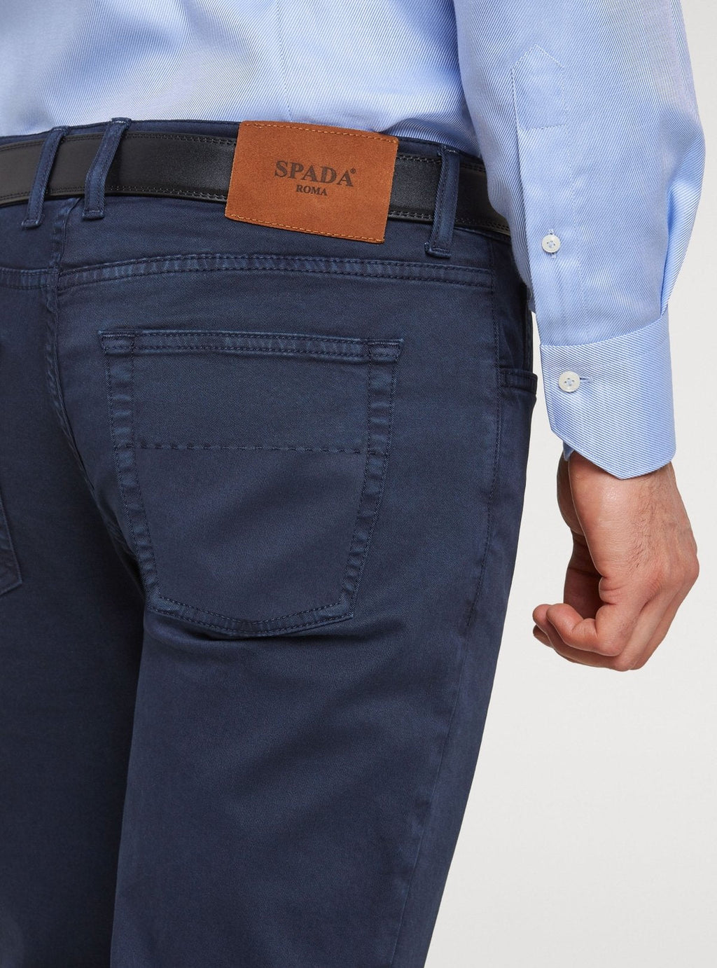 Pantalon 5 poches en gabardine de coton