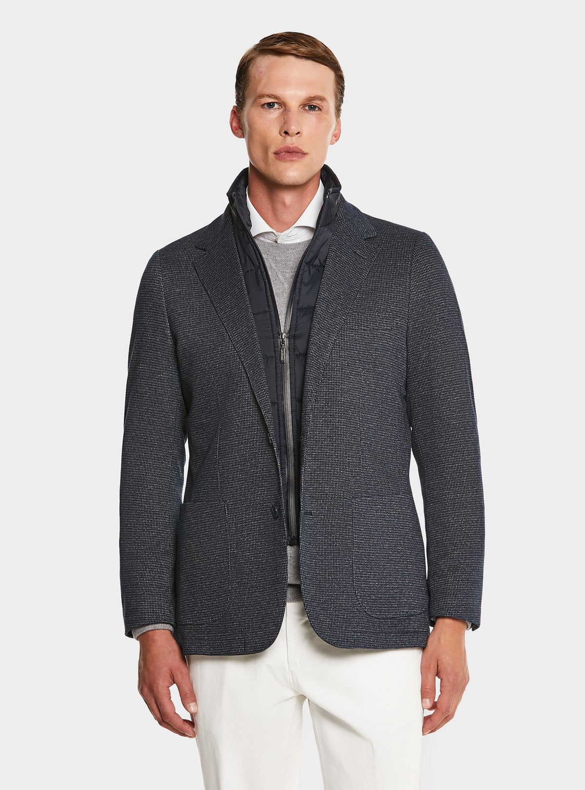 Veste pied-de-poule avec plastron