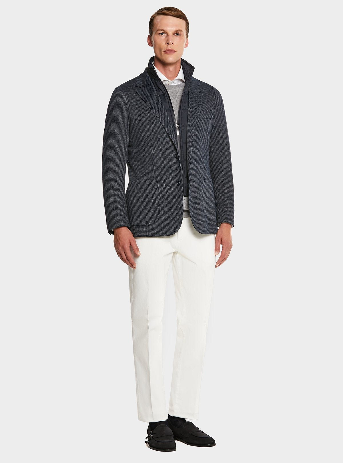 Veste pied-de-poule avec plastron