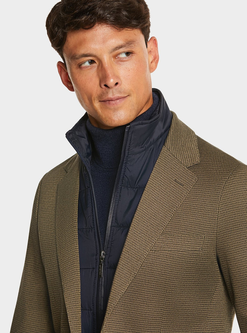 Veste pied-de-poule avec plastron