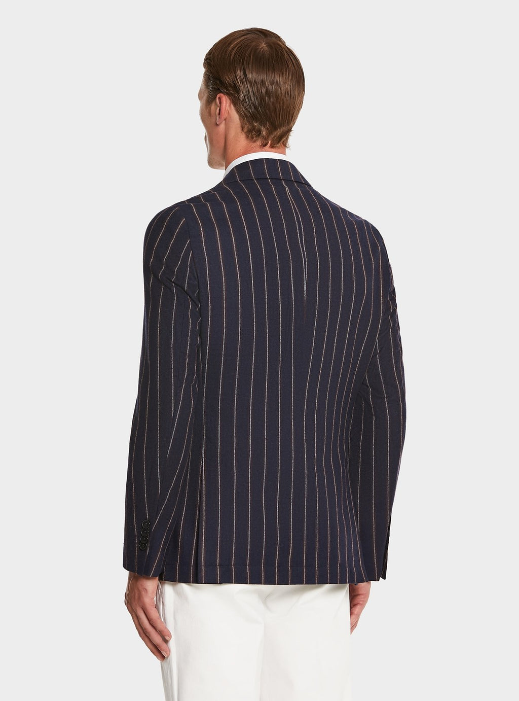 Veste bleue à rayures en pure laine