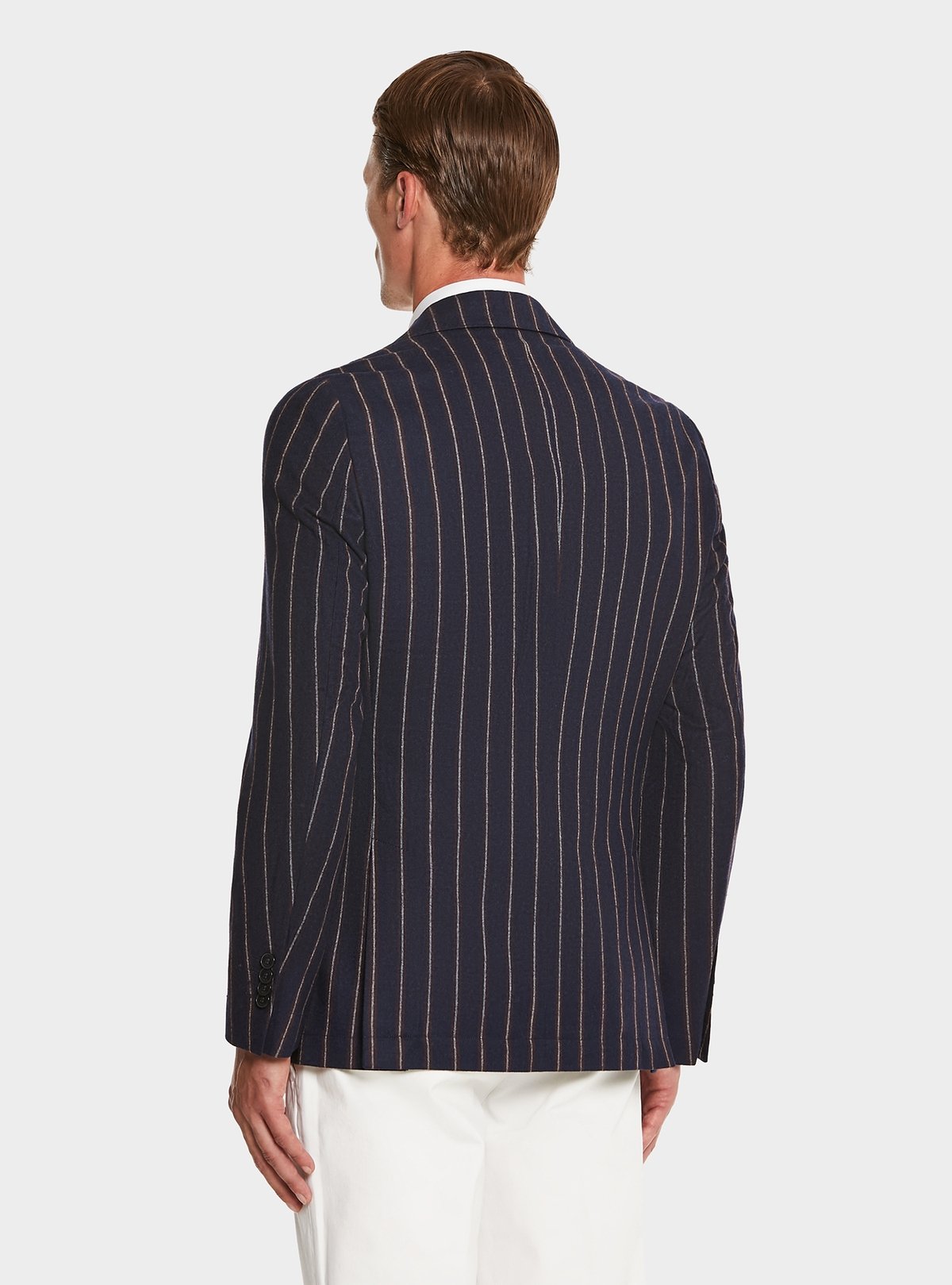 Veste bleue à rayures en pure laine