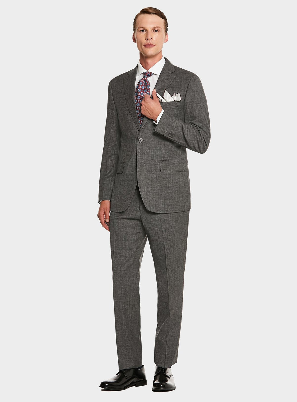 Costume en pure laine grisaille