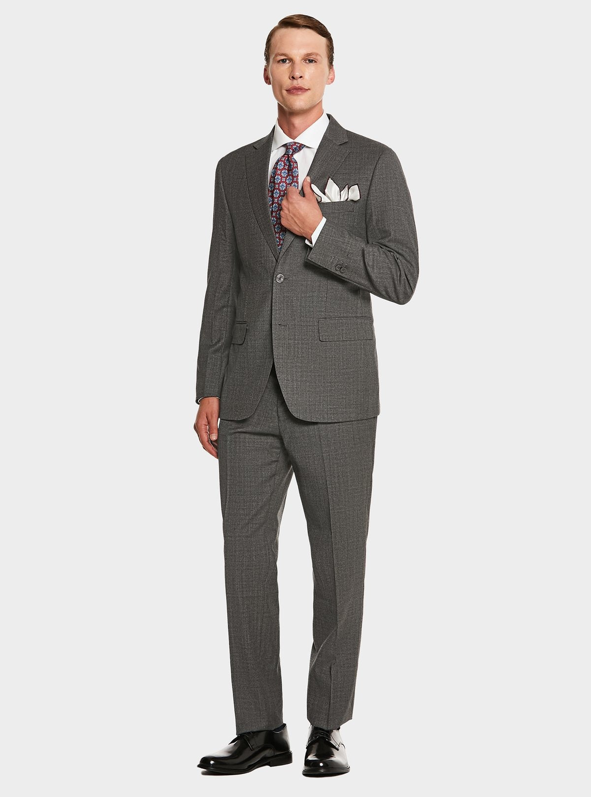 Costume en pure laine grisaille