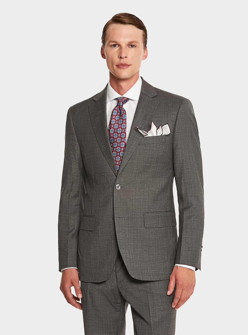 Costume en pure laine grisaille