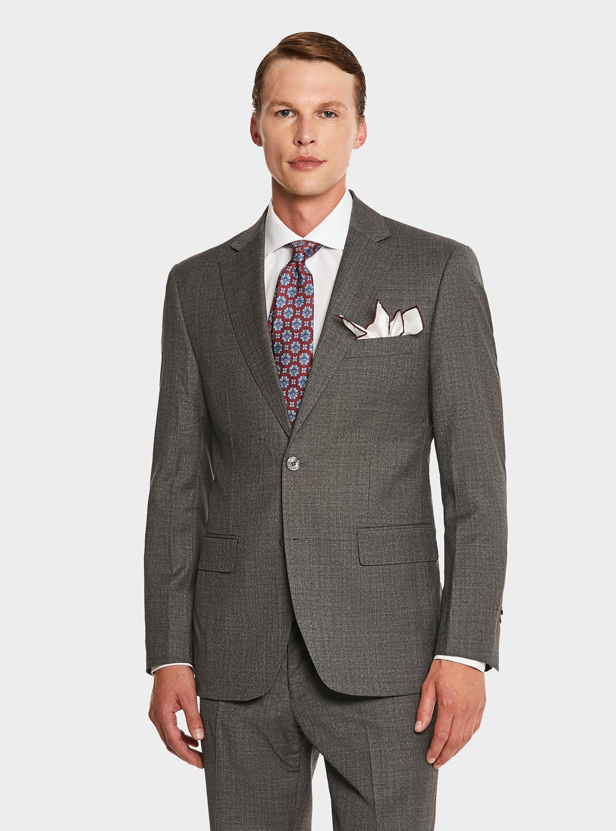 Costume en pure laine grisaille