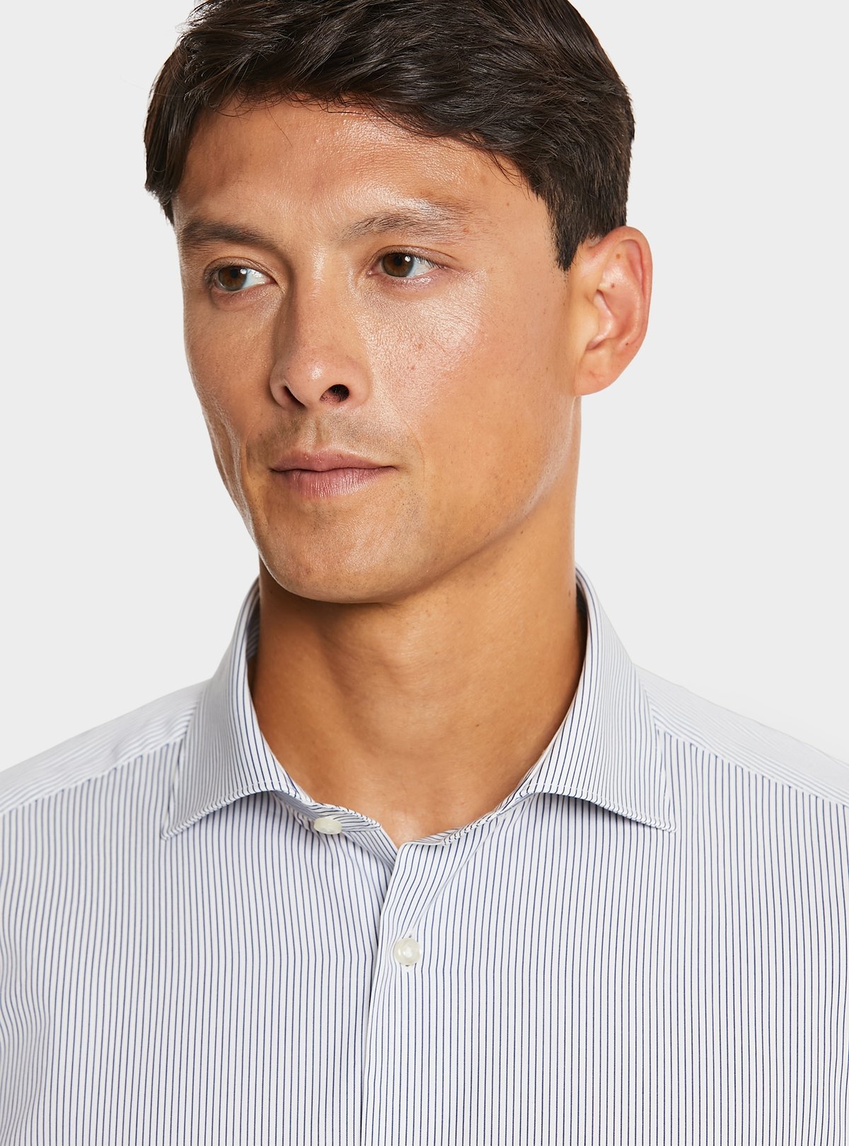Chemise rayée à col en pur coton