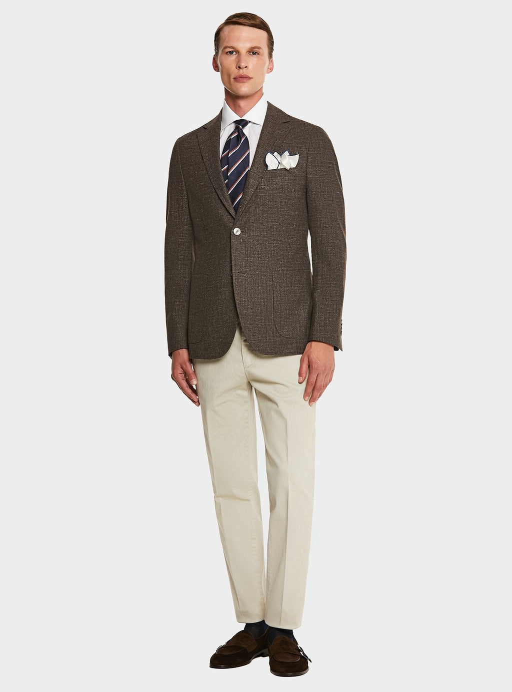 Pantalon chino en coton stretch avec poche américaine