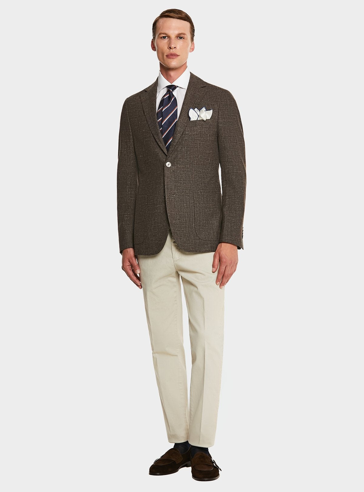 Pantalon chino en coton stretch avec poche américaine