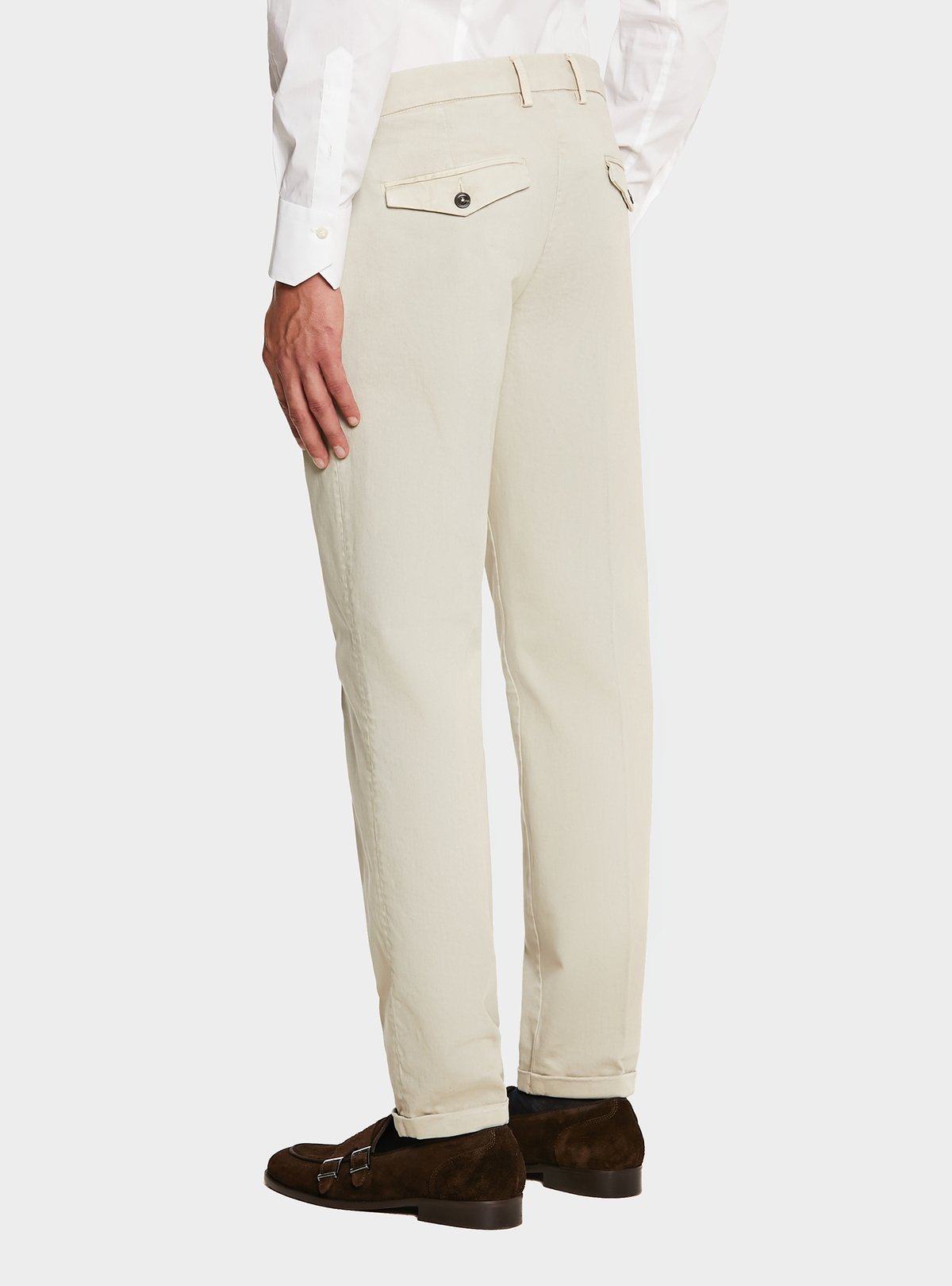 Pantalon chino en coton stretch avec poche américaine
