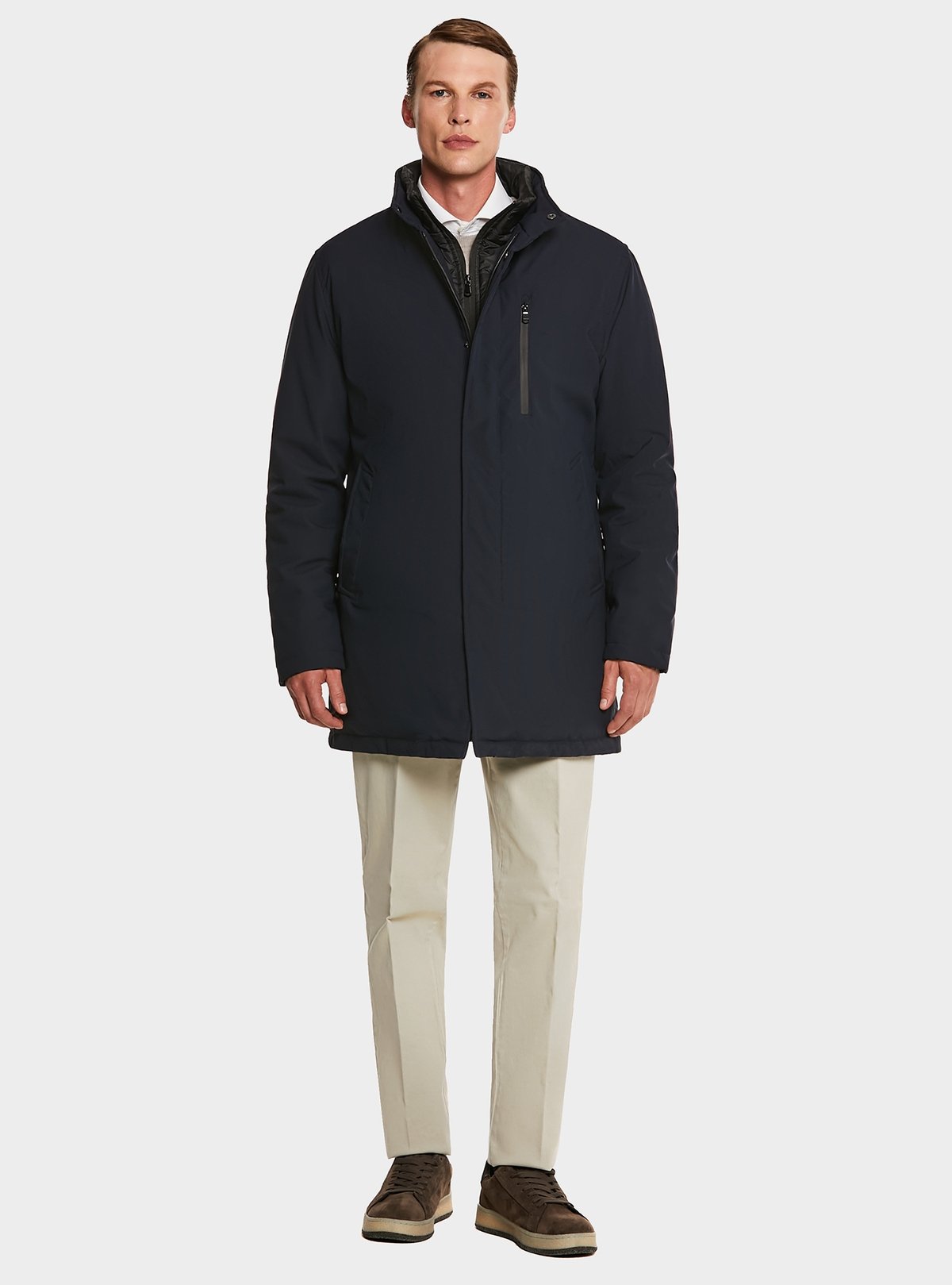 Veste longue avec plastron