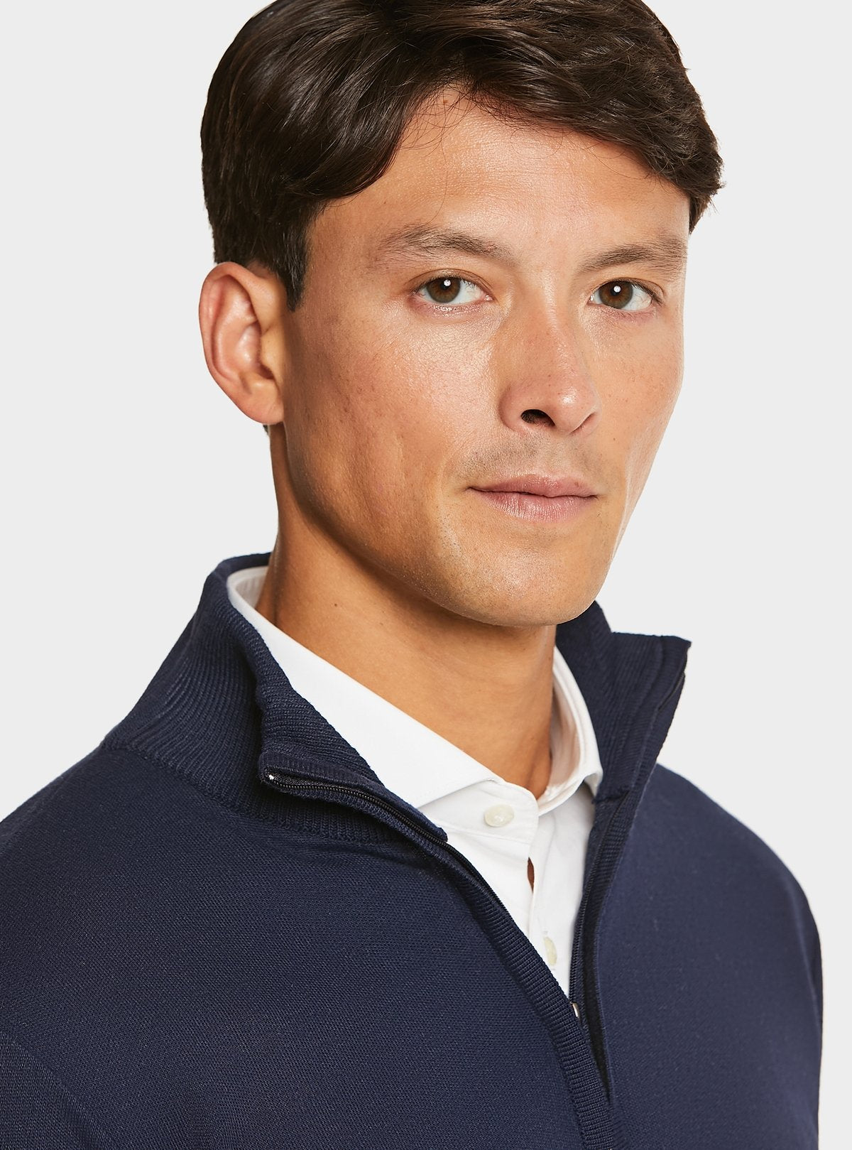 Maglia mezza zip tinta unita-2