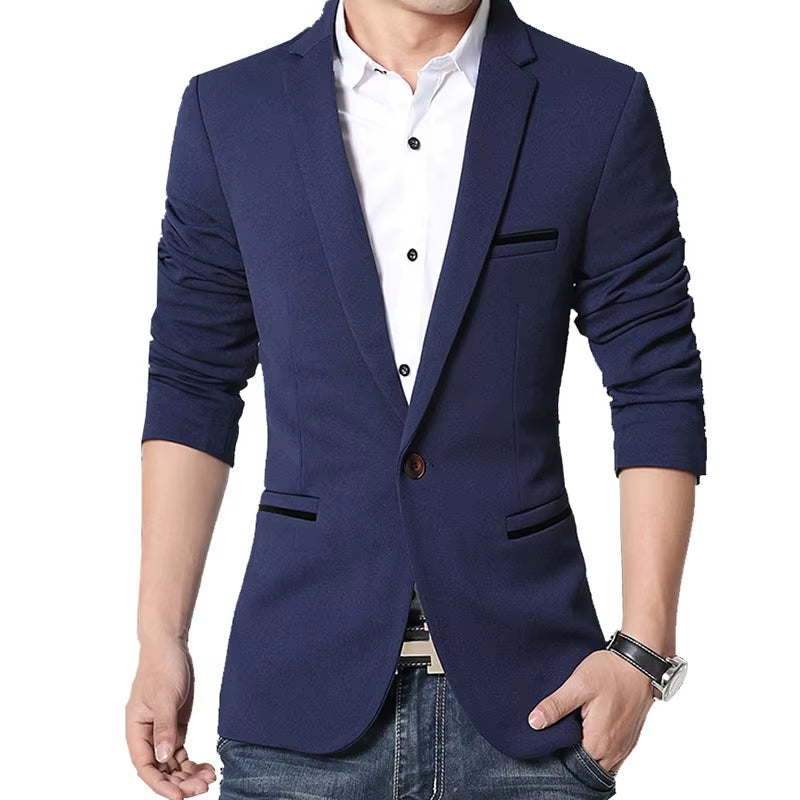 Classic Men'S Blazers 5XL Autumn Spring Korean Style Slim Suit Jacket Men Blazer Masculino Clothing Vetement Homme A3F1415