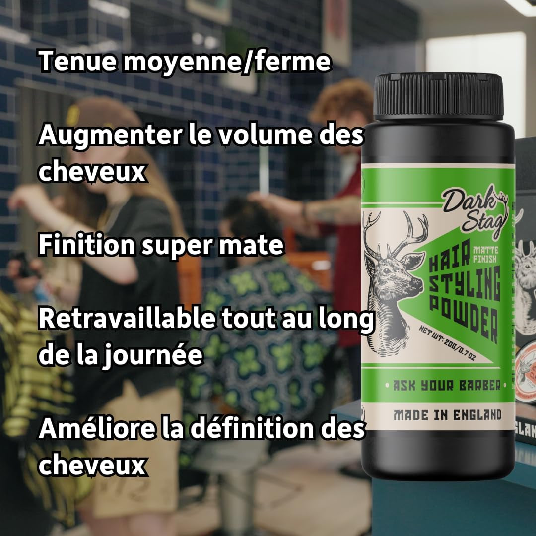 Poudre Coiffante Homme Texture- Produit Coiffant Professionnel Pour Hommes, Ajoutant De La Texture Avec Une Tenue Flexible Et Une Finition Mate Naturelle Avec Levage Instantané, 20 G