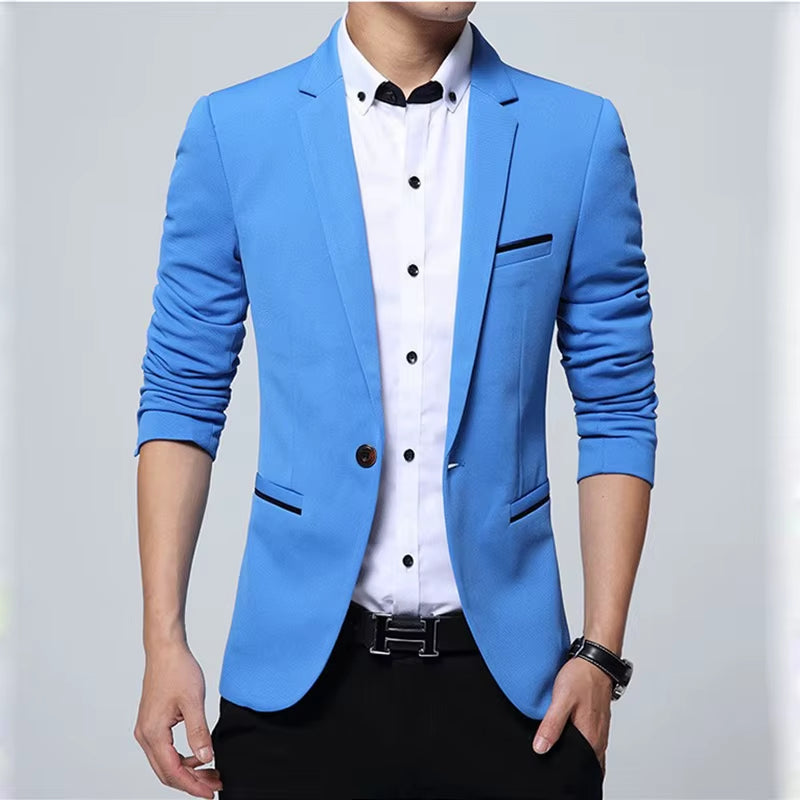 Classic Men'S Blazers 5XL Autumn Spring Korean Style Slim Suit Jacket Men Blazer Masculino Clothing Vetement Homme A3F1415