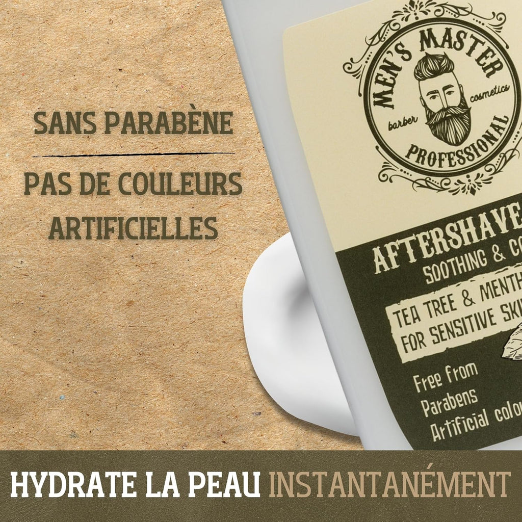 Baume Après-Rasage Au Thé Vert Et Au Menthol | Après-Rasage Pour Hommes | Baume Barbe Homme | Produit Après-Rasage | Hydratant Et Nourrissant | Soin Barbe Homme | Sans Paraben | 120 ML