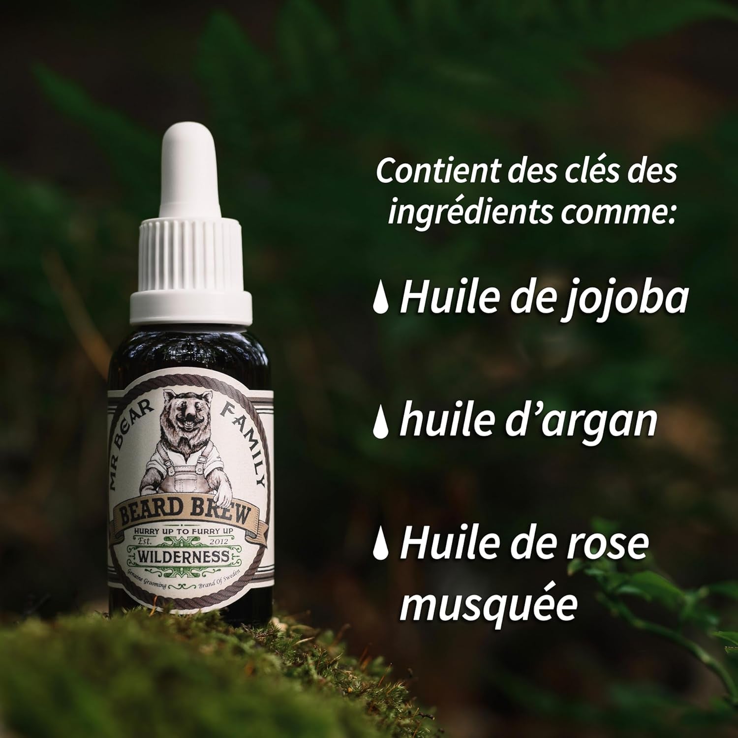 Huile Barbe Hommes - Nature - Entretient La Barbe - Huile Pour Pousse De La Barbe Hydratante À L’Huile De Jojoba & D’Argan - Huile À Barbe Hommes - Soin Barbe Hydratant Hommes 60 Ml