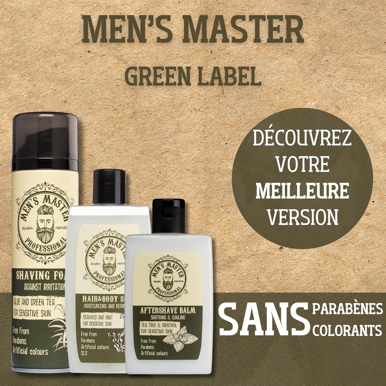 Baume Après-Rasage Au Thé Vert Et Au Menthol | Après-Rasage Pour Hommes | Baume Barbe Homme | Produit Après-Rasage | Hydratant Et Nourrissant | Soin Barbe Homme | Sans Paraben | 120 ML