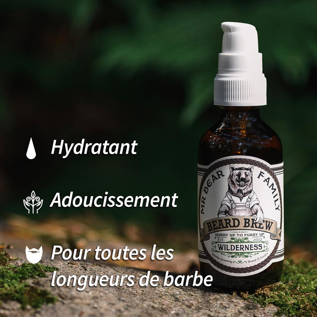 Huile Barbe Hommes - Nature - Entretient La Barbe - Huile Pour Pousse De La Barbe Hydratante À L’Huile De Jojoba & D’Argan - Huile À Barbe Hommes - Soin Barbe Hydratant Hommes 60 Ml