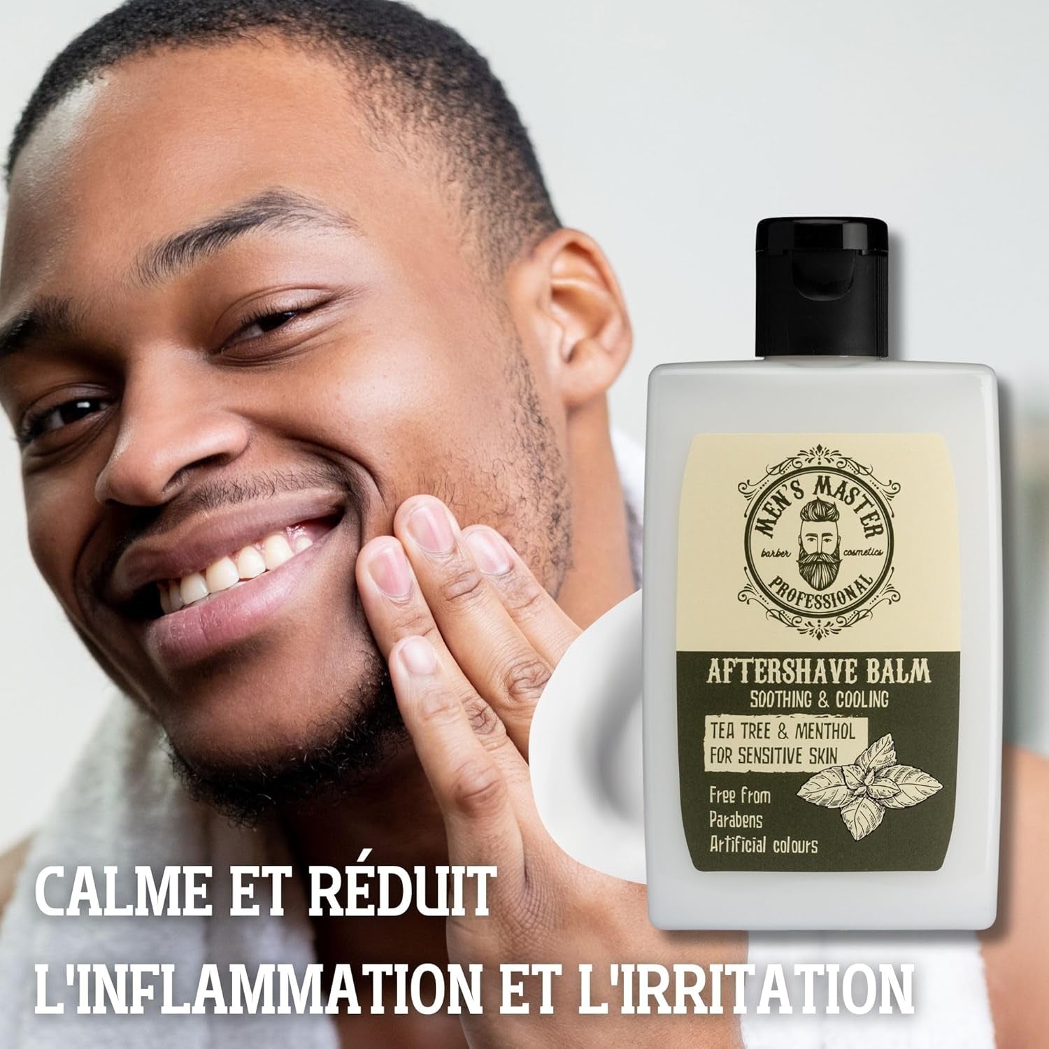 Baume Après-Rasage Au Thé Vert Et Au Menthol | Après-Rasage Pour Hommes | Baume Barbe Homme | Produit Après-Rasage | Hydratant Et Nourrissant | Soin Barbe Homme | Sans Paraben | 120 ML