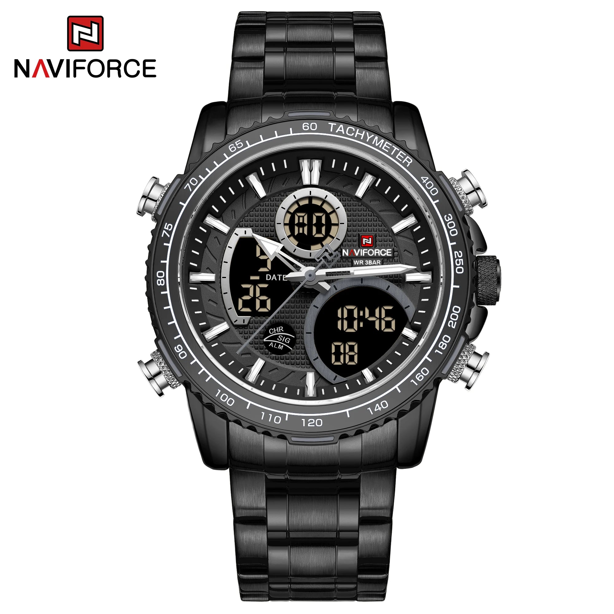 Fashion Men Watch Luxury Brand Sport Watch for Men Chronograph Quartz Wristwatch Military Waterproof Steel Band Clock