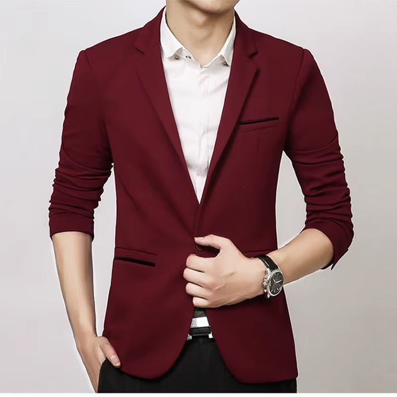 Classic Men'S Blazers 5XL Autumn Spring Korean Style Slim Suit Jacket Men Blazer Masculino Clothing Vetement Homme A3F1415
