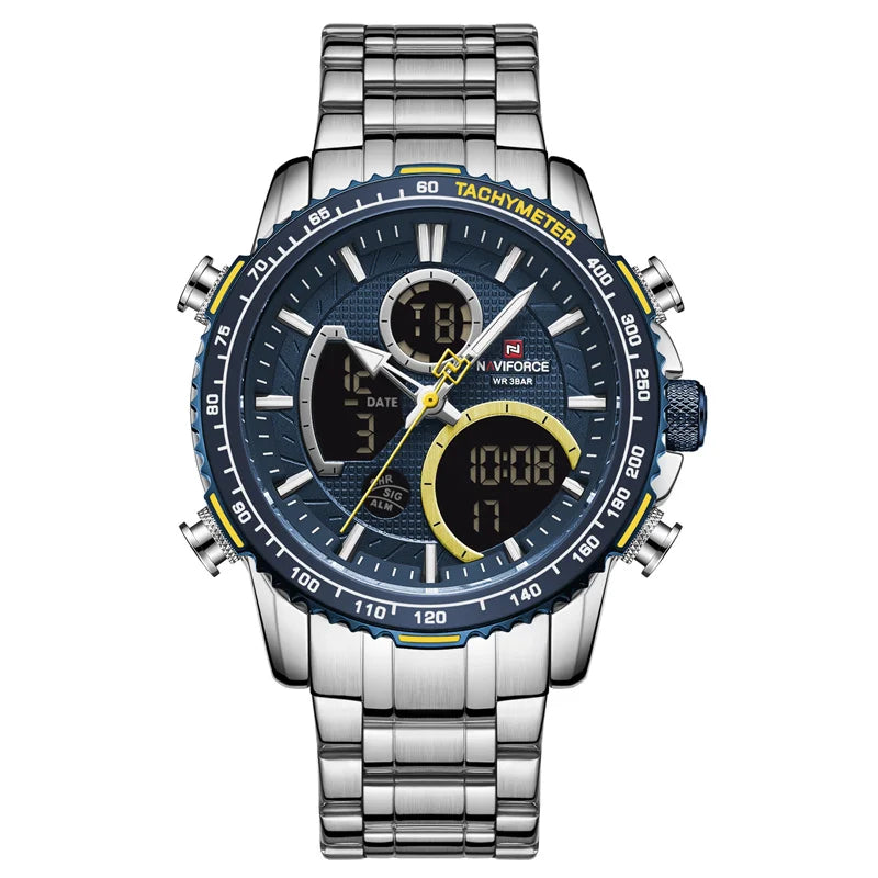 Fashion Men Watch Luxury Brand Sport Watch for Men Chronograph Quartz Wristwatch Military Waterproof Steel Band Clock