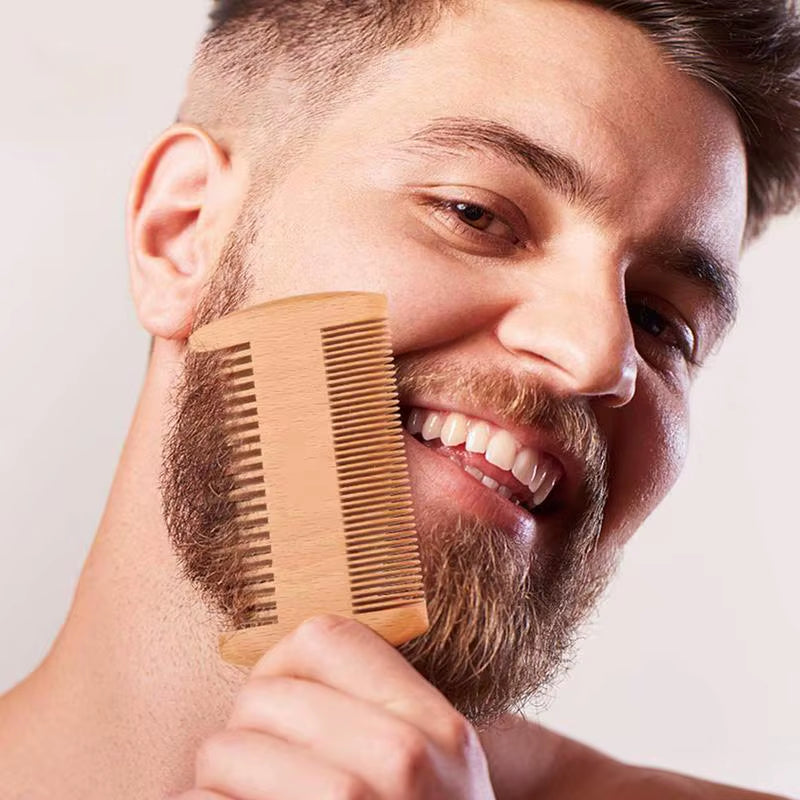 5Pcs Men Beard Barba Grooming Beard Set Beard Growth Oil Men Hair Enhancer Thicker Mustache Grooming Beard Care Oil Comb Bag