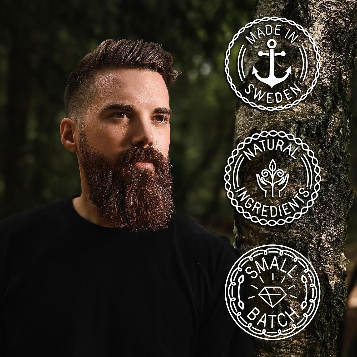 Huile Barbe Hommes - Nature - Entretient La Barbe - Huile Pour Pousse De La Barbe Hydratante À L’Huile De Jojoba & D’Argan - Huile À Barbe Hommes - Soin Barbe Hydratant Hommes 60 Ml