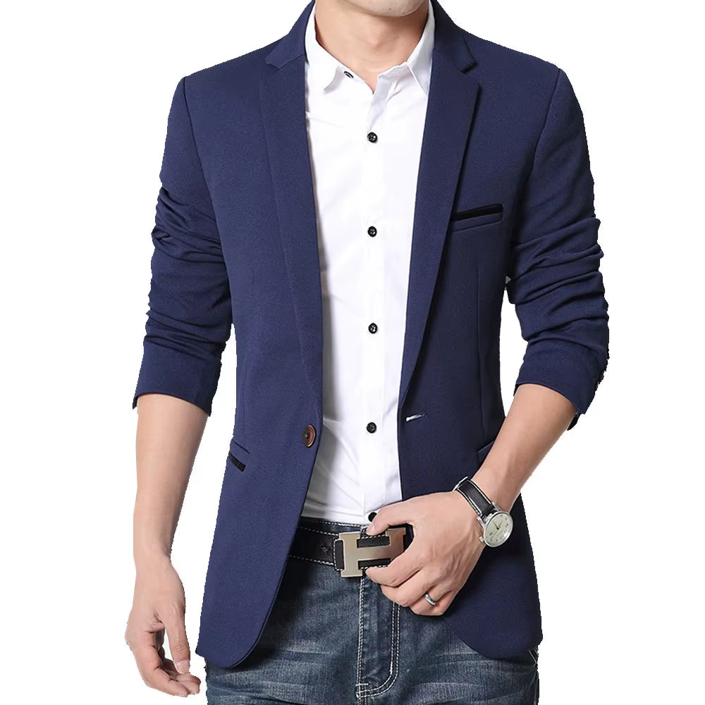 Classic Men'S Blazers 5XL Autumn Spring Korean Style Slim Suit Jacket Men Blazer Masculino Clothing Vetement Homme A3F1415