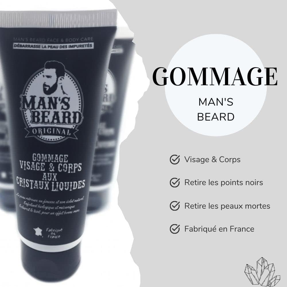 - Skincare Soin Homme- Exfoliant, Peeling Et Extracteur Point Noir- Gommage Corps Et Visage - Ingrédient D'Origine Naturelle - 100% Fabrication Française - 100 Ml